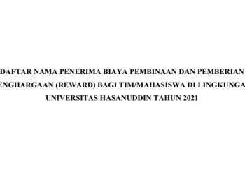 Kemahasiswaan Unhas Keluarkan Pengumuman Bagi Mahasiswa Penerima Penghargaan