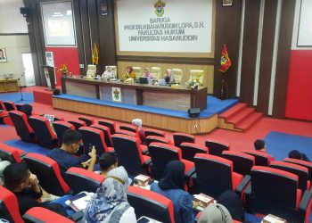 Sosialisasi Satgas PPKS digelar di Baruga Prof Dr H Baharuddin Lopa SH, Fakultas Hukum Unhas. IDENTITAS/Nur Ilham