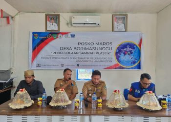 Sambutan Kepala Desa Borimasunggu, Camat, DPK, dan Perangkat desa lainnya. IDENTITAS/Muhammad Alif