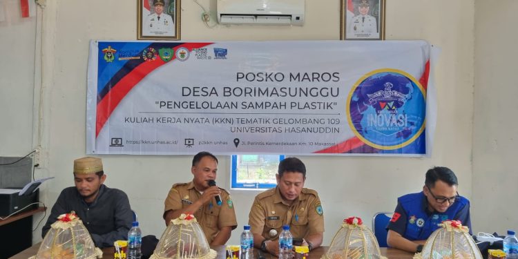 Sambutan Kepala Desa Borimasunggu, Camat, DPK, dan Perangkat desa lainnya. IDENTITAS/Muhammad Alif