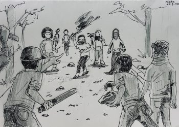 Ilustrasi orang tawuran. Sumber: IDENTITAS/Rizka Ramli