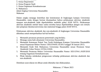 Surat edaran mengenai pemberlakuan jam malam. Sumber: Tangkap layar.