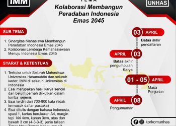 Flyer Essay Competition Korkom IMM Unhas. Dokumentasi pribadi