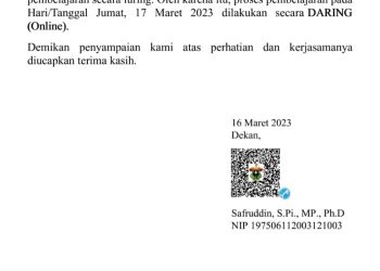 Surat edaran perkuliahan daring di FIKP akibat Bentrok. Sumber: Tangkapan Layar