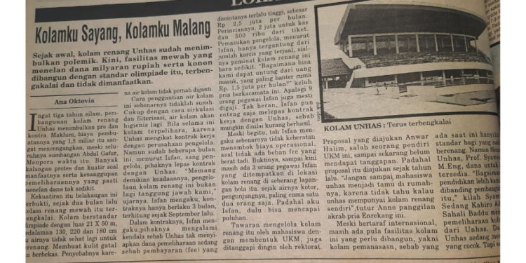 Dinamika Pengelolaan Kolam Renang Unhas Dari Masa Ke Masa