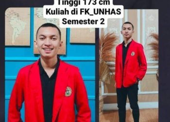 Mahasiswa FK Unhas hilang. Sumber: Tangkapan layar