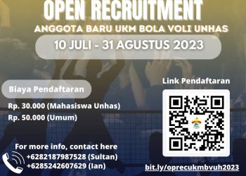 Open Recruitment UKM Bola Voli Unhas Siap Terima 100 Anggota Baru 2023