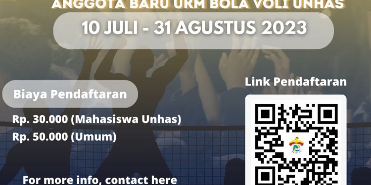 Open Recruitment UKM Bola Voli Unhas Siap Terima 100 Anggota Baru 2023