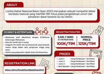 Lomba Debat Nasional Basis Open 2023 Kiat Dukung Indonesia Emas 2045