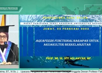 WD 1 FIKP Sampaikan Orasi Ilmiah Akuakultur Berkelanjutan pada Pengukuhan Guru Besar