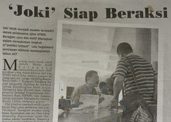 Potongan berita utama dari terbitan identitas edisi Akhir Juni 2007 dengan judul berita " 'Joki' Siap Beraksi"