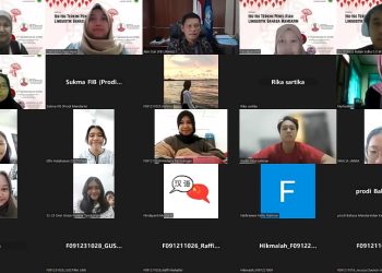 Foto bersama pada Webinar Isu-isu Terkini Penelitian Linguistik Bahasa Mandarin via Zoom Meeting, Kamis (16/05). Foto : Tangkapan Layar.