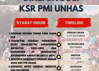 Poster pendaftaran anggota KSR PMI Unhas
