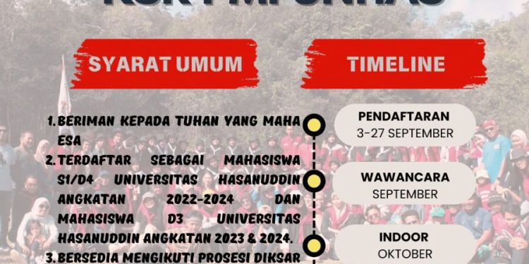 Poster pendaftaran anggota KSR PMI Unhas