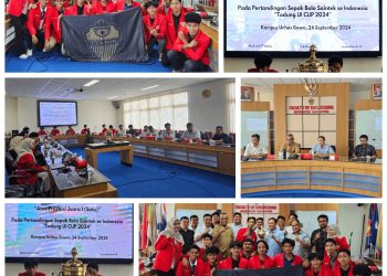 Fakultas Teknik Unhas gelar acara penyambutan kepada Tim UKM Engineering Football 09 Senat Mahasiswa FT Unhas atas kemenangannya di Todung UI Cup 2024, Selasa (24/09). Foto : Dokumentasi Pribadi