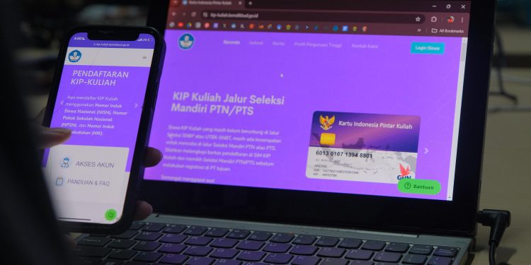 Website Kartu Indonesia Pintar Kuliah( KIP-K). Foto: IDENTITAS/ Marcha.