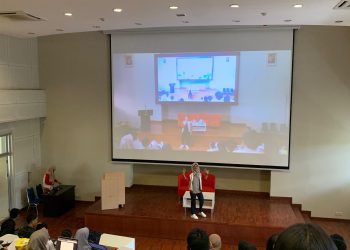 Sesi berbagi pengalaman oleh salah satu peserta Pimnas ke-37 di FT Unhas Kampus Gowa. Rabu, (06/11). Foto: IDENTITAS/Muh Fadhel Perdana