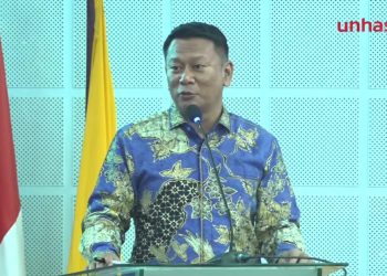 Sambutan Wakil Rektor 4 Universitas Hasanuddin dalam Workshop "Advancing Holistic Marine Ecosystem Restoration" di Ruang Senat Lt 2, Kamis (21/11). Foto: Tangkapan Layar.