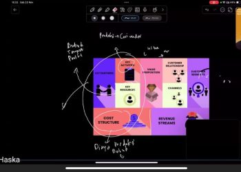 Pemaparan oleh CEO Alfha Company, Muh Algifary Haska ST pada webinar kewirausahaan 2024 Komtek 09 SMFT-UH, Minggu (23/11). Foto: Tangkapan Layar