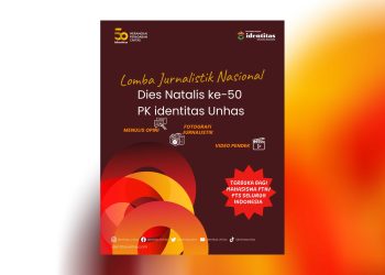 Poster Lomba Jurnalistik Nasional Dies Natalis Ke-50 PK identitas Unhas