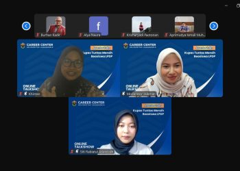 Sesi Awardee Talks dengan topik "Kupas Tuntas Meraih Beasiswa LPDP". yang berlangsung secara daring melalui zoom meeting, Jumat (24/01). Foto: Tangkapan Layar