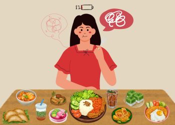Ilustrasi emotional eating. Desain: IDENTITAS/Nurul Fathiyah SA