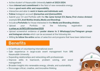 SRE Unhas Buka Pendaftaran Volunteer SICLUS 2025