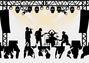 Ilustrasi euforia penonton konser. Desain: IDENTITAS/Nurul Fathiyah Salsabila A.