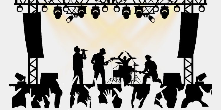 Ilustrasi euforia penonton konser. Desain: IDENTITAS/Nurul Fathiyah Salsabila A.