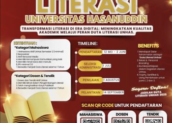 Perpustakaan Unhas Buka Pendaftaran Duta Literasi Unhas 2025