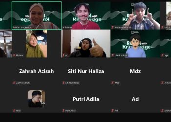 Foto peserta kegiatan Rebel with Knowledge yang diadakan oleh LFM Unhas melalui Zoom Meeting, Minggu (25/5). Foto: Tangkapan layar.