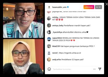 Siaran langsung Instagram Universitas Hasanuddin dalam menyambut penerimaan 6.188 mahasiswa baru melalui SNBT 2025, Rabu (28/05). Foto: Tangkapan layar