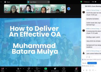 Muhammad Batara Mulya saat penyampaian materi “How to Deliver Effective OA” dalam seminar daring yang diadakan HEDS, Sabtu (31/5). Foto: Tangkapan Layar.