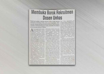 Laporan identitas edisi awal Maret 1999 berjudul "Membuka Borok Rekruitmen Dosen Unhas". Foto: Arsip identitas