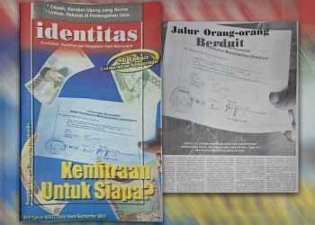 identitas edisi Awal September 2002 dan berita berjudul "Jalur Orang-orang Berduit". Foto: Arsip identitas