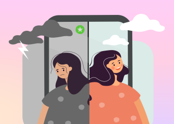 Ilustrasi seseorang yang memilih untuk curhat di Close Friends untuk menghindari tekanan sosial. ilustrasi : IDENTITAS/Adrian