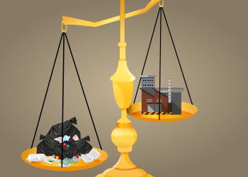 Ilustrasi implementasi kebijakan produsen dalam Pengelolaan Sampah Plastik. Ilustrasi: IDENTITAS/Adrian