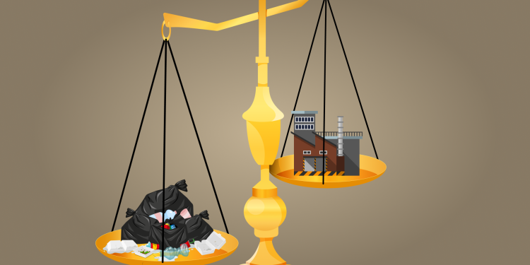 Ilustrasi implementasi kebijakan produsen dalam Pengelolaan Sampah Plastik. Ilustrasi: IDENTITAS/Adrian