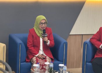 Prof Andi Niartingsih dalam Sosialisasi Pemilihan Rektor Unhas Periode 2026-2030 di Arsjad Rasjid Lecture Theater, Senin (04/08). Foto: IDENTITAS/ Siti Nur Haliza Yusrianto