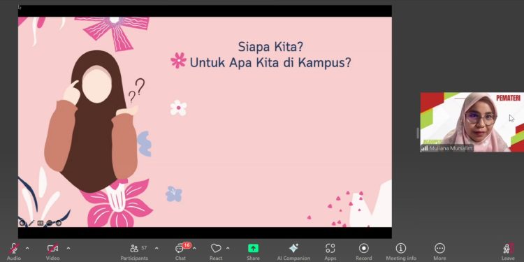 Potret Muliana Mursalim saat memaparkan materinya dalam kegiatan Ngampus Talks yang diadakan UKM LDK MPM Unhas via Zoom Meeting, Sabtu (09/08). Foto: Tangkapan Layar