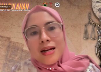 Andi Kurniawati SH MH saat membawakan materi pada Kajian Bulanan LP2KI melalui Zoom Cloud Meeting, Senin (25/08). Foto: Tangkapan Layar.