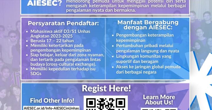 AIESEC in Unhas Perpanjang Pendaftaran Anggota Baru bagi Mahasiswa Angkatan 2023-2025