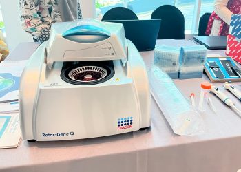 Rotor-Gene Q, salah satu alat yang dipamerkan dalam International Seminar on Natural Product Chemistry (ISNPC) bertema “Natural Resources Biotechnology: From Local to Global for Sustainable Life”, di Ballroom Unhas Hotel and Convention, Kamis (11/10). Foto: IDENTITAS/Syahrial