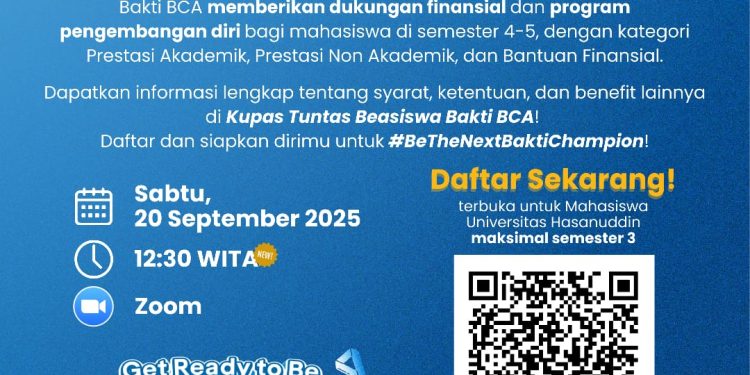 Poster Kegiatan Kupas Tuntas Beasiswa Bakti BCA.