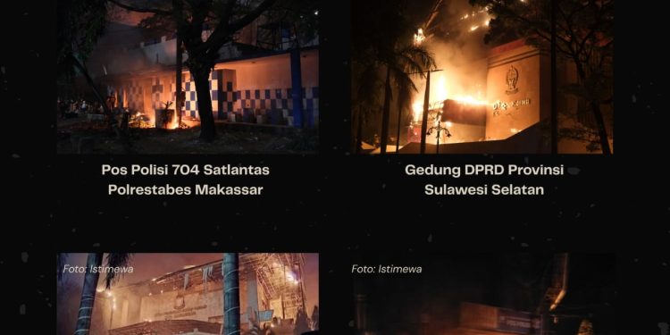 Infografis: Tititk-titik Kebakaran Aksi Demonstrasi Makassar