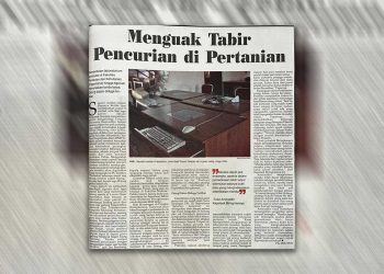 Potongan berita utama dari terbitan identitas edisi Awal Juli 2005 dengan judul "Menguak Tabir Pencurian di Pertanian". Foto: Arsip identitas