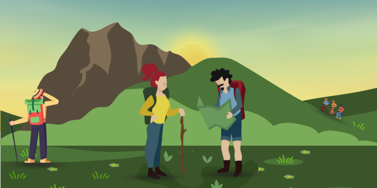 Let’s Go Hiking. Illustration by: IDENTITAS/Nurul Fathiyah Salsabila A.