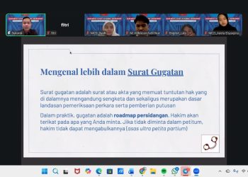 Sukardi SH MH MM CPLC CTL saat menjelaskan materi pada ALSA Moot Court Academy: Workshop melalui Zoom Meeting, Rabu (26/11). Foto: Tangkapan layar.