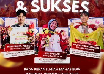 Ucapan: Selamat dan Sukses PIMNAS. Desain: IDENTITAS/Aliyah Fadhilah