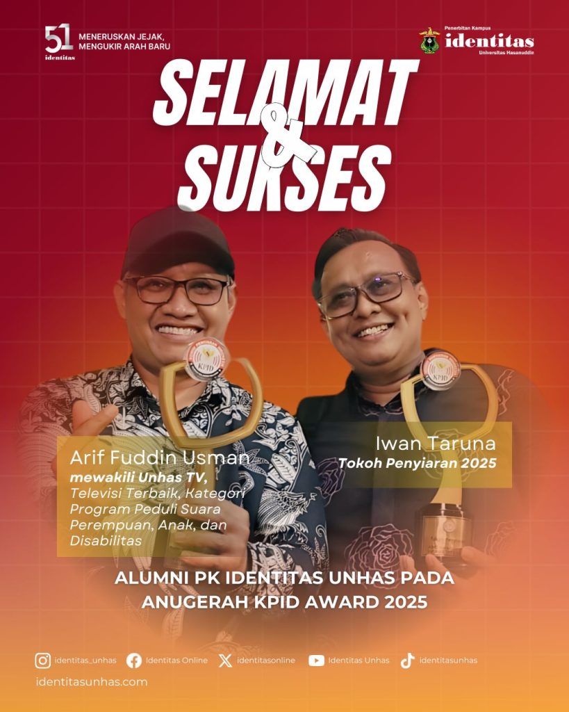 Selamat dan Sukses Alumni PK identitas pada Anugerah KPID Award 2025. Desain: Aliyah Fadhilah
